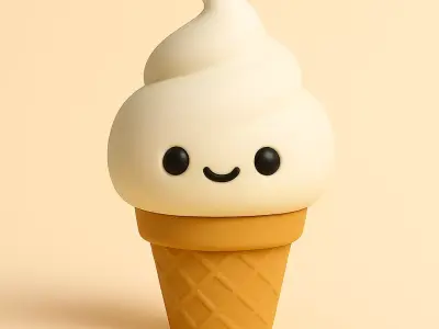 Cute Ice Cream Cone Figurine 3D print model