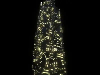 Sci fi Skyscrapers 1 3D model
