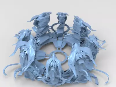 Dragon Portal Hadron  collider ground floor  Low-poly 3D model