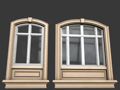 Classic Cartoon style of PBR Modular Windows Collection 2 Low-poly 3D model
