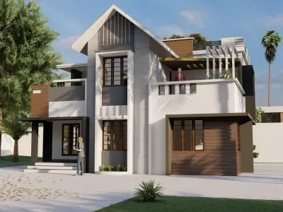 Two storeyed building 3D model 3D model