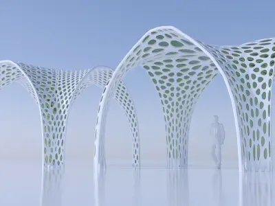 Futuristic pergola stand 3D model