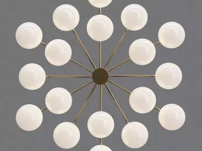 GLOBES modern brass chandelier with glass 3D model