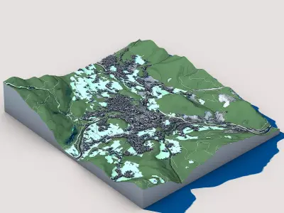 Cityscape Bad Ischl Austria 3D model