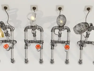 Pipe Decorative Lamp 3D model