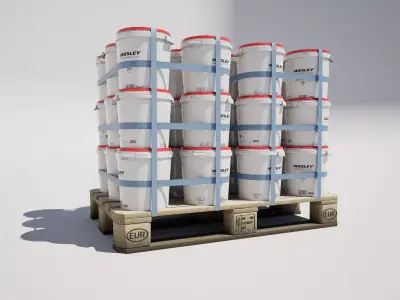 Industrial Paint Bucket Pallet 3D model