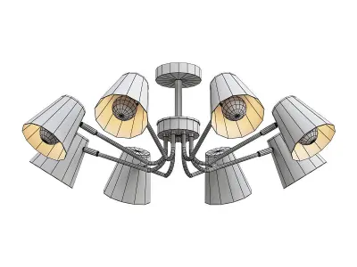 evoluce ceiling light with six lamps 3D model