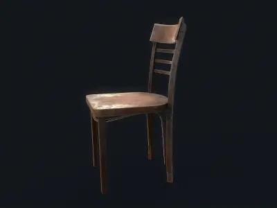 Antique Chair Low-poly 3D model