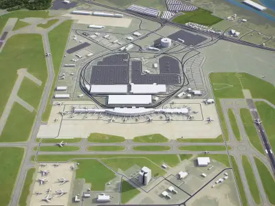 Austin - Bergstrom International Airport - AUS Low-poly 3D model