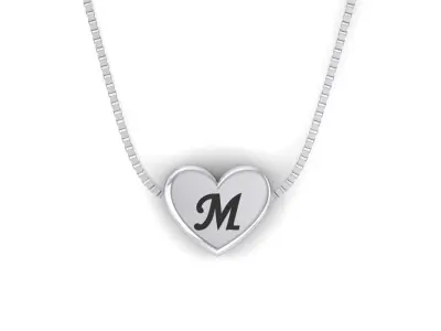 pendant initial heart M 3D print model