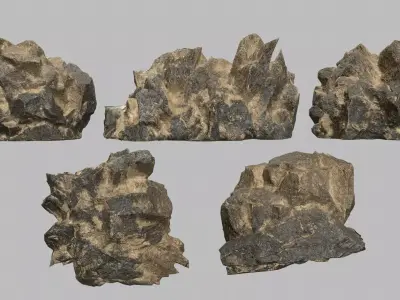 Rock Set Low-poly 3D model