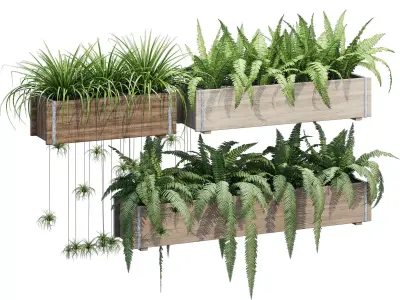 Banded Redwood Window Box 3D model