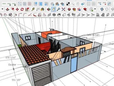 House model in architectural software 3D model