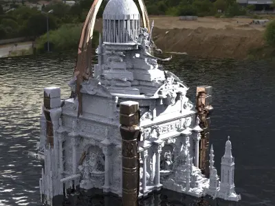 Emperors Baroque ancients stone temple  3D model