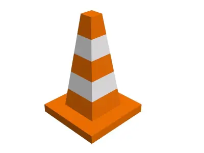Low Poly Game Ready Traffic Cone Low-poly 3D model