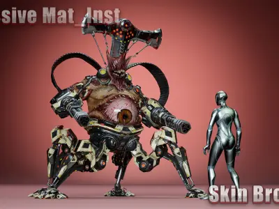 Cyborg Fatman1 Low-poly 3D model