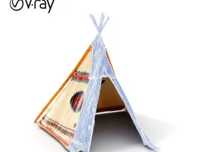Traditional Teepee Tent Model Pack Low-poly 3D model