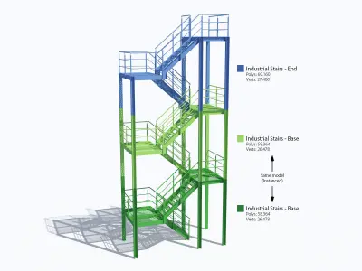 Industrial Stairs 3D model