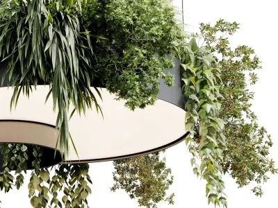 circle pot light pendant - plant light hanging 23 Free 3D model