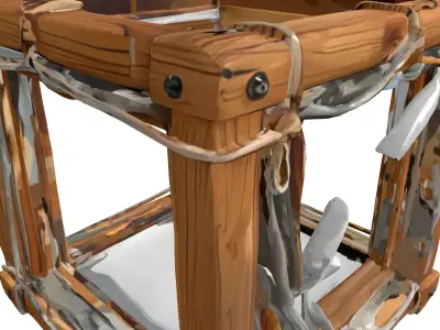 Rustic Wooden Frame Plastic Cover Low-poly 3D model