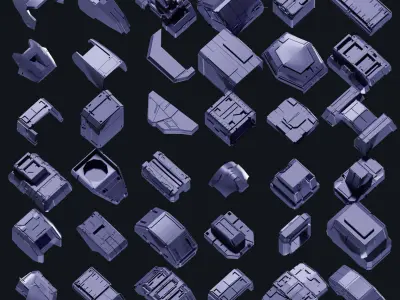 150 HARD-SURFACE KITBASH VOL-01 3D model