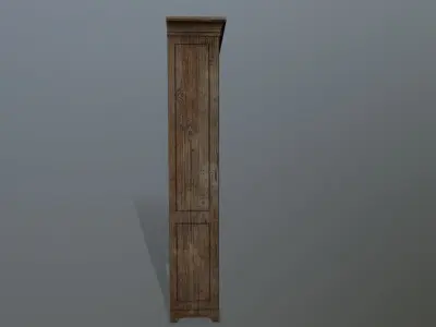 Cupboard 3 wooden bookcase Low-poly 3D model