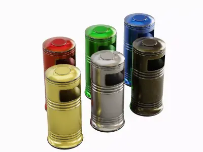 Metal Street Trash Bin Pack