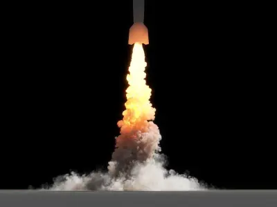3D Rocket Start Animation 3D model