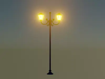 Road Lamp Low-poly 3D model
