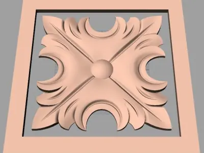 Furniture decoration round flower 3D STL model for CNC E884 3D model