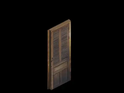 Antique Wooden Door 3D model