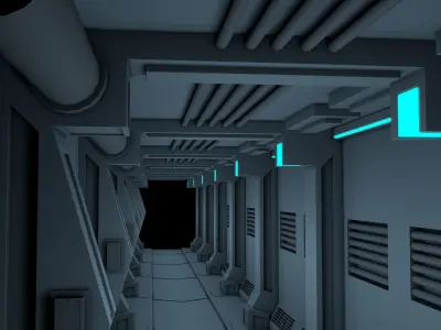 Sci Fi Hallway 3D model