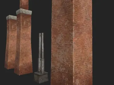 Brick Chimney  Low-poly 3D model