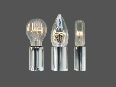 LAMPS SET two light bulbs 3D model
