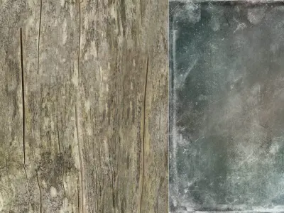 Old wooden window Free low-poly 3D model