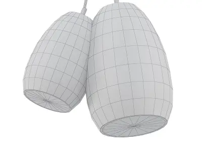 CONCRETE two pendant lights hanging 3D model