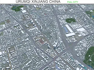 Urumqi Xinjiang China 60km AI Low-poly 3D model