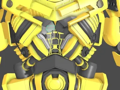 Bumblebee robot Low-poly 3D model