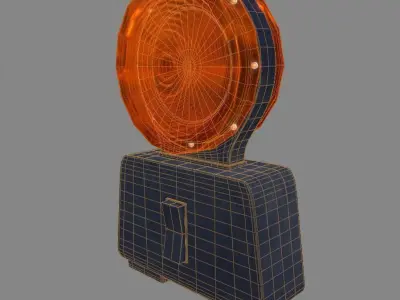 Warning side light Low-poly 3D model