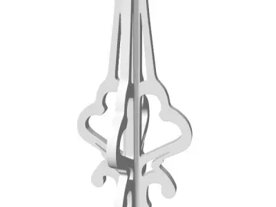 Peak 2 hair clip with ornate design 3D model