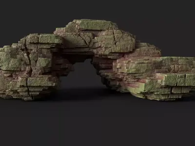 Cliff Rock with Multiple Textures 002 Low-poly 3D model