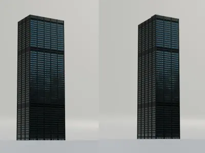 NYC tall skyscrapers Low-poly 3D model