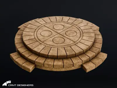 Ancient Stone Altar Low-poly 3D model