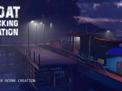 Boat docking station - Low poly Low-poly 3D model