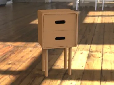 Night stand Low-poly 3D model