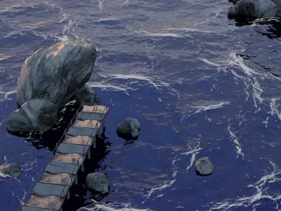 Sea and mountains 3D model