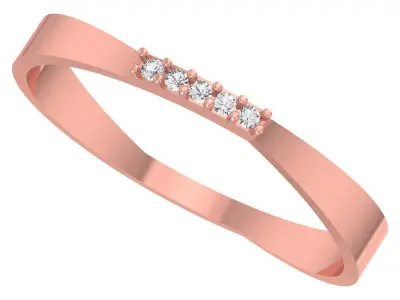 Solitaire Women Light Weight Band Ring 3D print model 39
