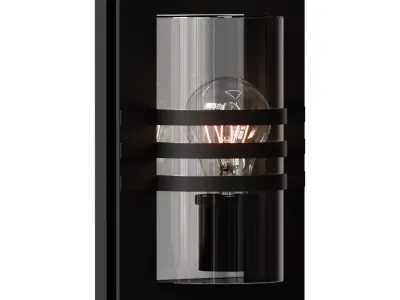 lucide privas wandlamp buiten 1xe27 ip44 zwart 3D model
