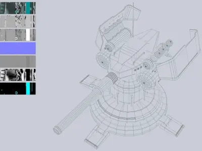 Plasma turret Low-poly 3D model 2
