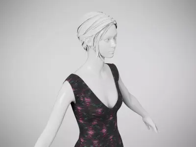 Dress 21 Light Burst Static Low-poly 3D model